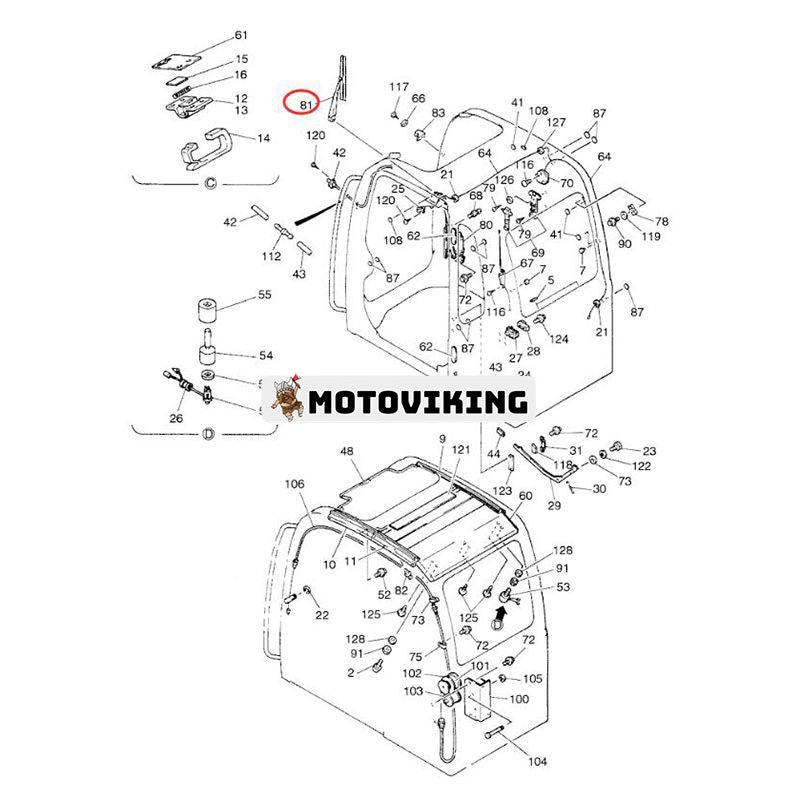 Vindrutetorkararm Torkarblad YN53C01003F1 för New Holland E135B E160 E175B E215B E235BSRLC E235BSRNLC EH160 EH215