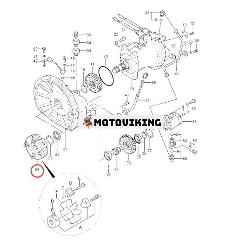 Kopplingsenhet 4310056 för Hitachi grävmaskin EX100-3 EX120-3 EX200-3 EX210K-5 EX225USR ZX125W