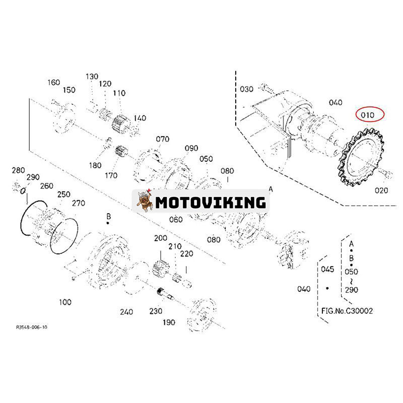 21T kedjehjul RB511-14432 för Kubota grävmaskin U25S U25-3S