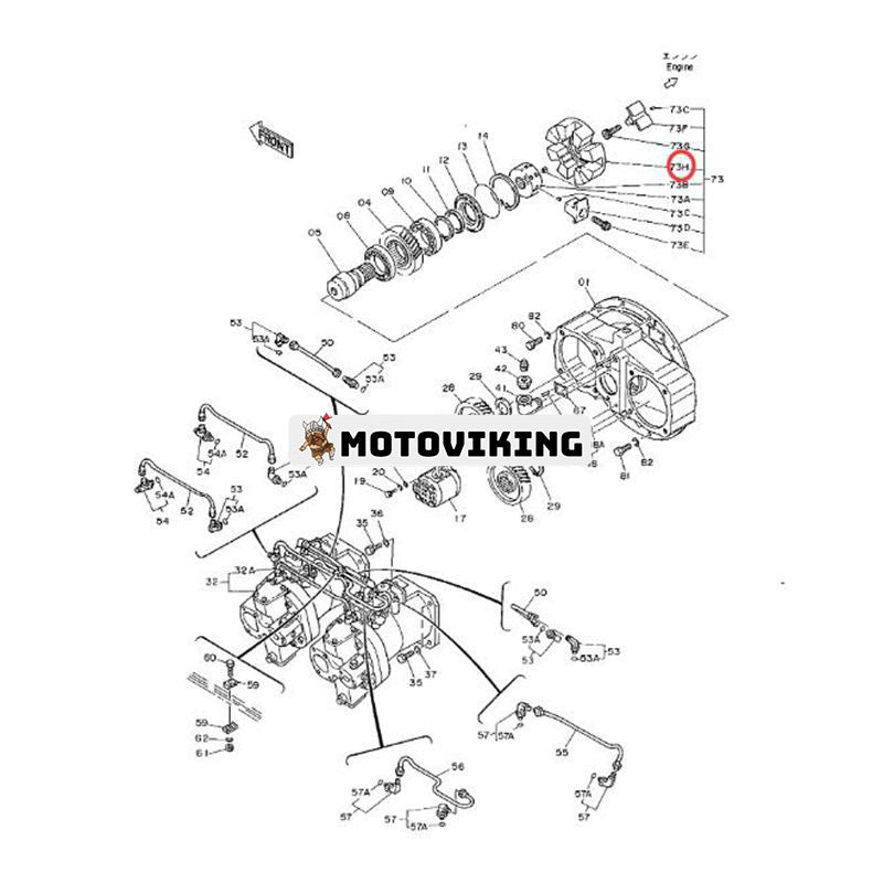 Huvudhydraulisk pumpkoppling 4216944 för Hitachi EX370-5 EX300 EX300LC EX350H-5 EX330LC-5 AXIS370