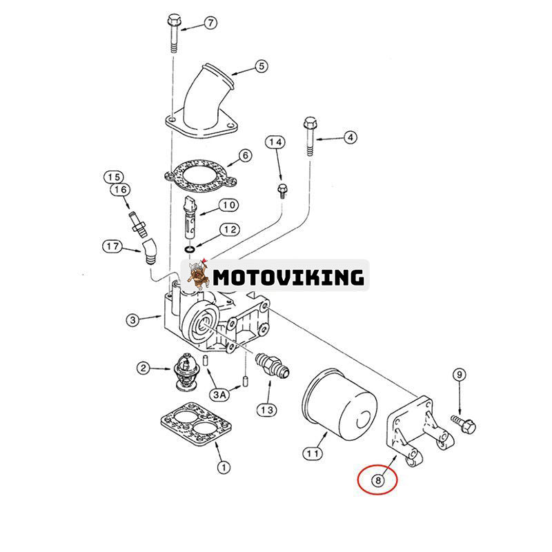 Generatorstöd J923263 för CASE Engine 6831T 6831TA Traktor 1150E 1155E Lastare 721B 721 821