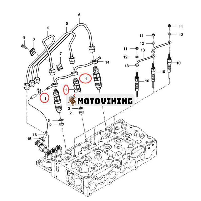 1 st bränsleinsprutare 7400777 för Bobcat traktor CT122 CT225 CT230 CT235 CT335 CT440 CT445 CT450