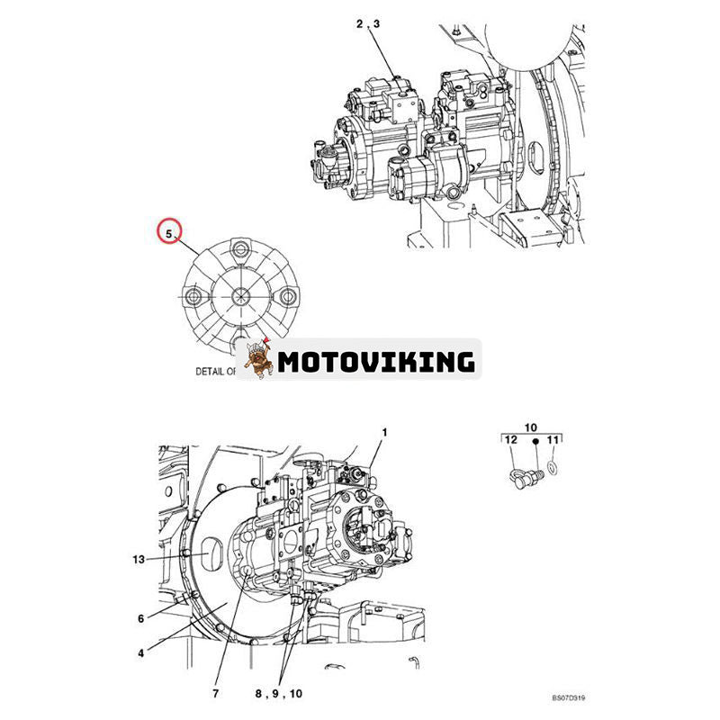 Kopplingsenhet KMJ2660 för CASE Grävmaskin CX130B CX135SR CX160B CX160C