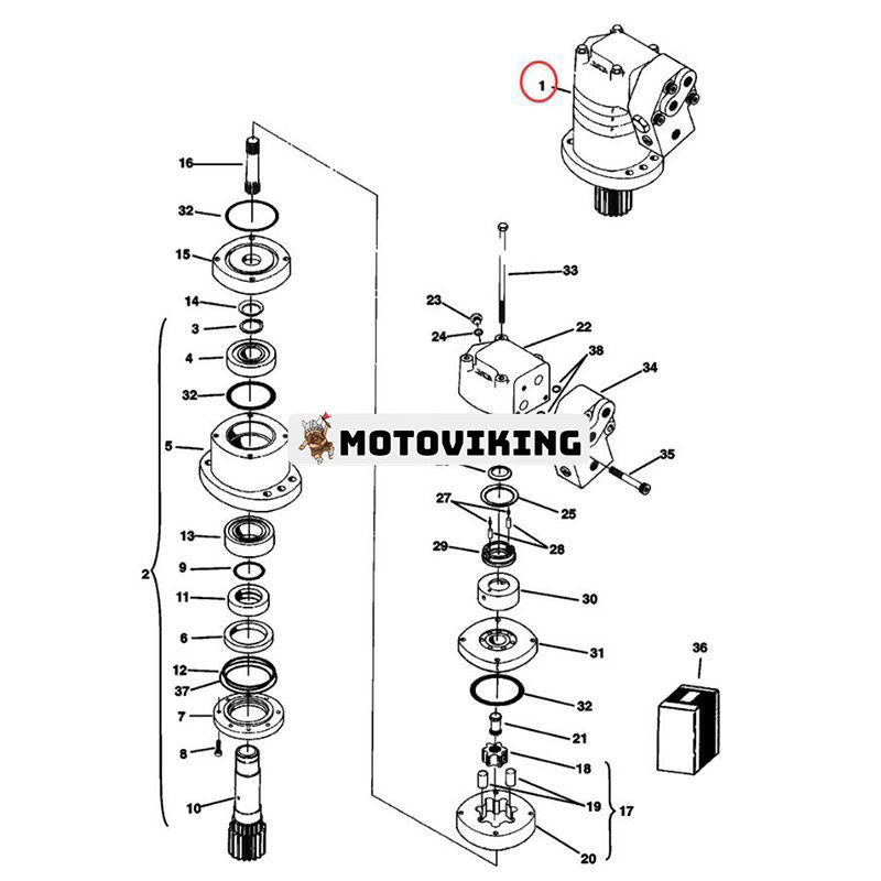 Hydraulmotor 6669539 för Bobcat minilastare 220 320