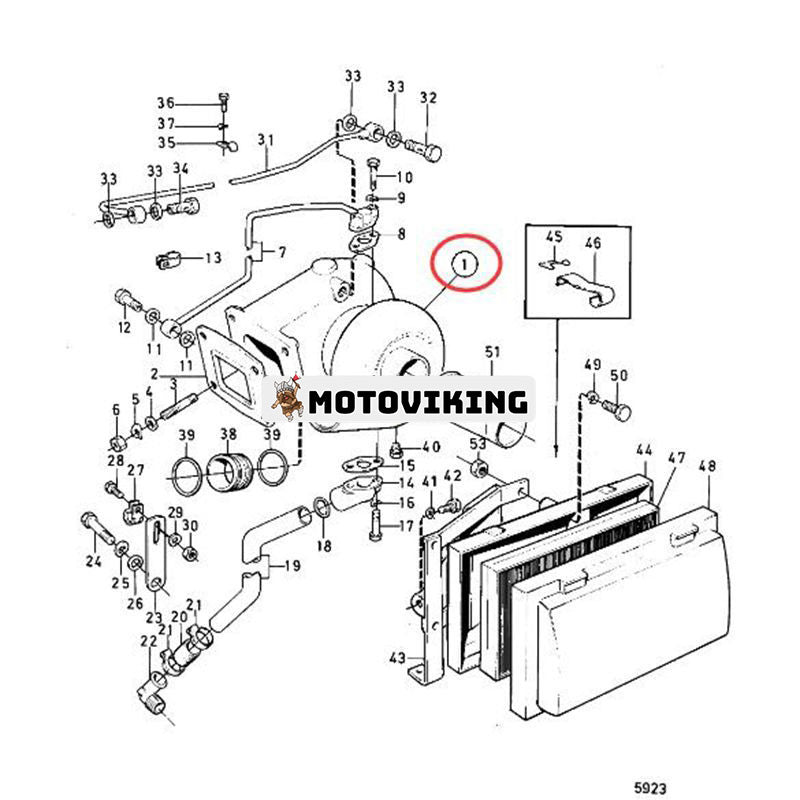 Turbo K26 Turboladdare 3802033 845294 för Volvo Penta Engine TAMD40 TAMD40A TAMD40B AQAD40A AQAD40B