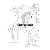 1 Set Svart Kylare Monteringsgummikudde 20S-03-11330 20R-03-11190 Komatsu PC20-3 PC30-6 PC40-6 PC60-6 PC70-7 PC80-3 PW60-3