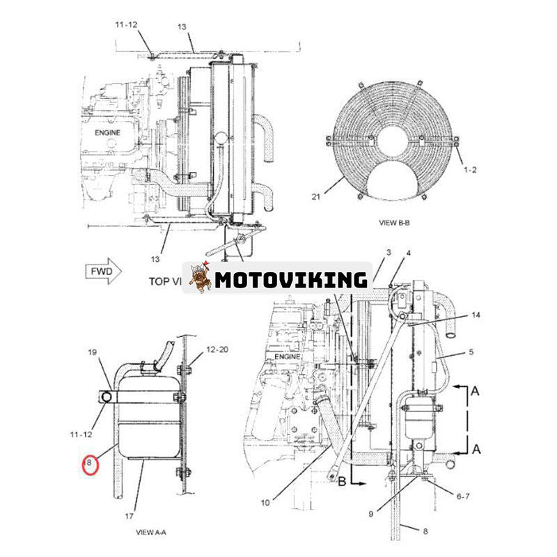 Vattentankenhet 096-5819 för Caterpillar CAT Engine 3116 Grävmaskin 311 312 315 317 322 325 E120B E240C 307B