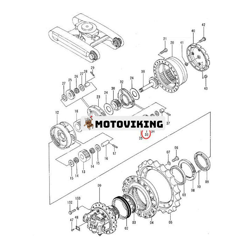 Resemotor Planet Gear 3063955 för Hitachi Grävmaskin EX200-3 EX200-5 EX210H-5 ZX200 RX2000-2