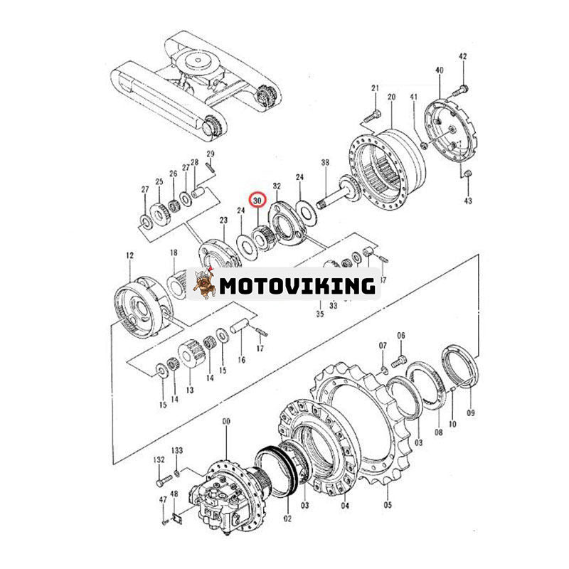 Resemotor Sun Gear 3063958 för John Deere 200LC grävmaskin