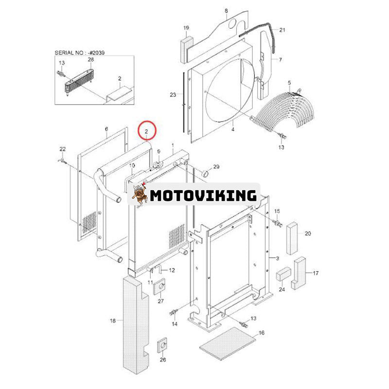 Oljekylare 11M9-45020 för Hyundai Grävmaskin R55-9 R55-9S R55W-9 R55W-9S