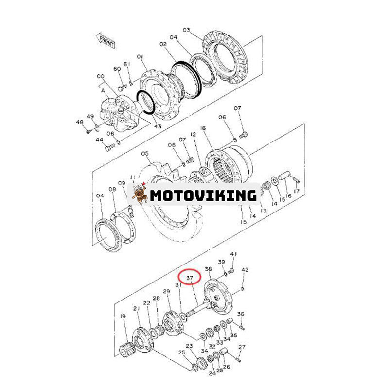 15T/21T resemotorreduktionssolaxel 2022131 för Hitachi grävmaskin EX120