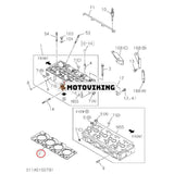 Topplockspackning 8-97222117-1 för Isuzu Engine 4BG1 Hitachi Grävmaskin ZX110-E ZX120 ZX130L ZX135US ZX160W ZX180LC ZX180W