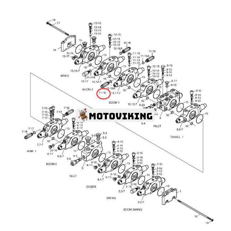 Huvudavlastningsventil 4-02-902 för Komatsu Doosan Daewoo grävmaskin B55W-1 SOLAR 015 55 55-V 55W-V