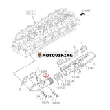 Bakre avgasgrenrör 1141420280 för Isuzu Engine 6HK1 Hitachi Grävmaskin ZX330-3 ZX350K-3 ZX400LCH-3 ZX400W-3