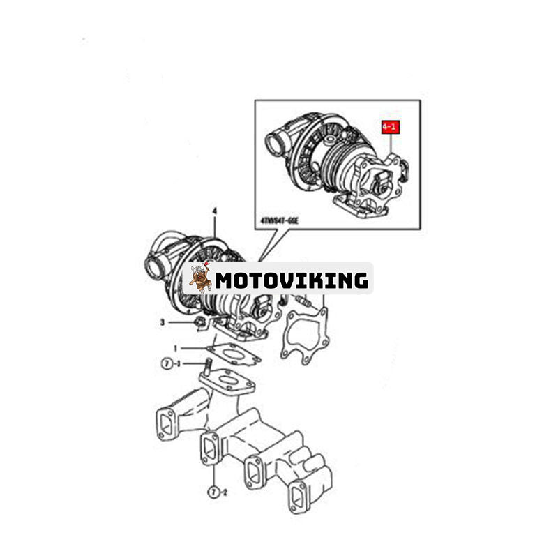 Turbo RHF4 Turboladdare 129508-18021 för Yanmar Engine 4TNV84T