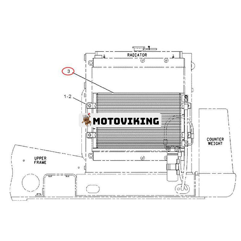 A/C kondensorkärna 164-0587 för Caterpillar CAT grävmaskin 307C 311C