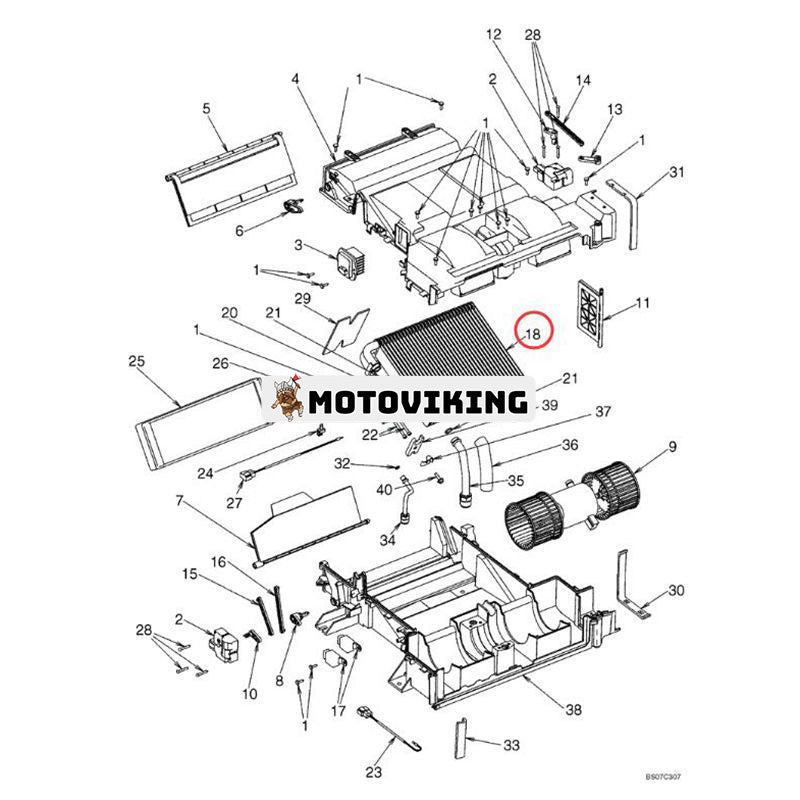 A/C-förångare YN20M00107S020 för Kobelco Grävmaskin 140SR 200-8 230SR-3 260SR-3 70SR SK260 SK350-8 SK485-8