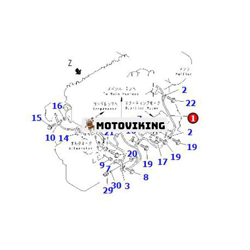 Ledningsnät 6222-83-4310 för Komatsu Engine SAA6D108E-2 S6D108 grävmaskin PC300-6