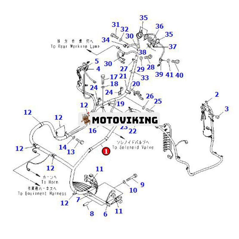 Ledningsnät 203-06-71711 203-06-71712 för Komatsu grävmaskin PC130-7 PC130F-7