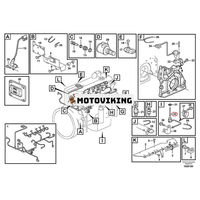 Oljenivågivare VOE22383381 för Volvo EC160C EC180C EC210B EC235C EW160C EW210C FC2121C