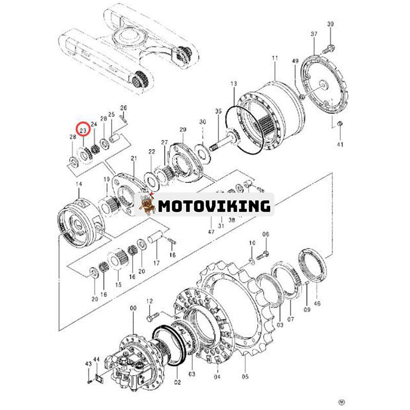 Resemotor Planet Gear 3052345 för John Deere grävmaskin 200LC 230LC 230LCR 230LCRD 790ELC