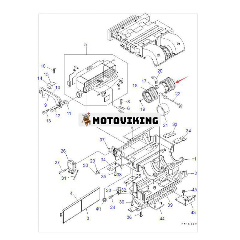 Fläktmotor TW502725-1730 för Komatsu grävmaskin PC78UU-6 PC138US-2 PC228US-3 PC228USLC-3 PC308USLC-3