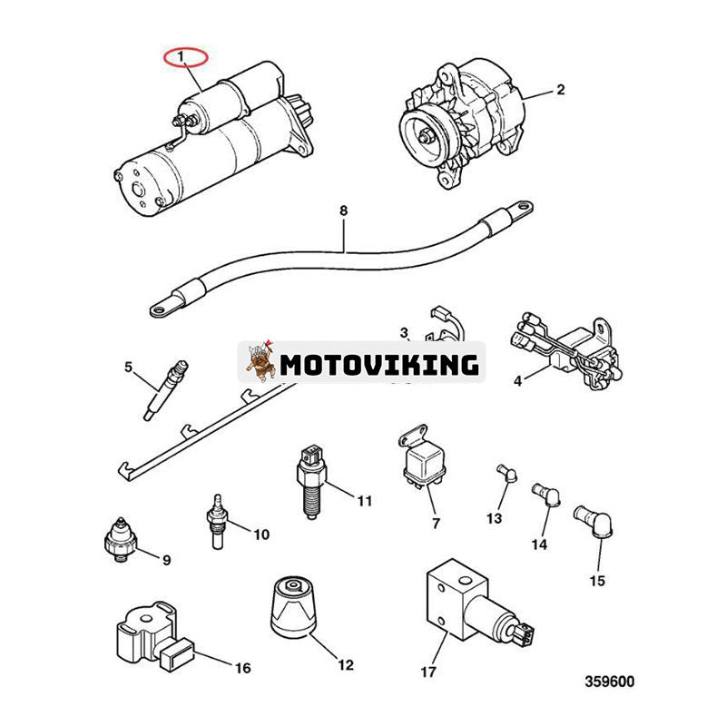 24V 11T Startmotor 714/34500 för JCB Grävmaskin JS70 JZ70