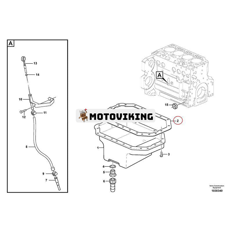 Oljetrågspackning VOE20460021 för Volvo grävmaskin BL61 BL71 EC135B EC140C EC160E EC170D EW140E L50E L50G