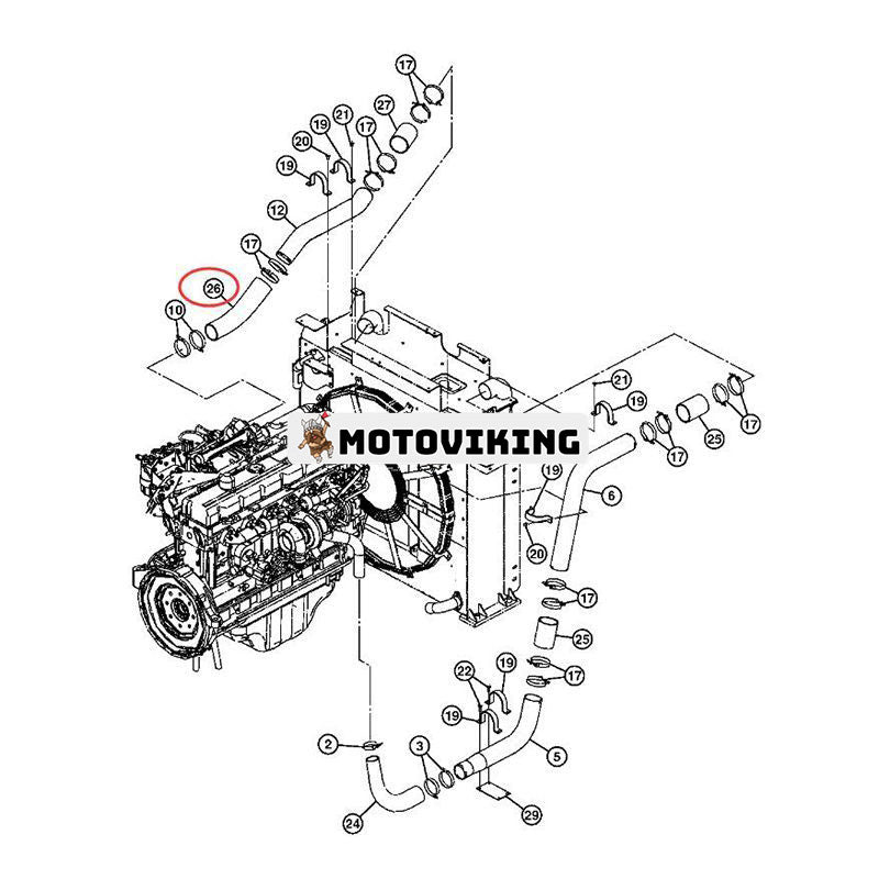 Luftslang 4644284 för John Deere grävmaskin 450DLC