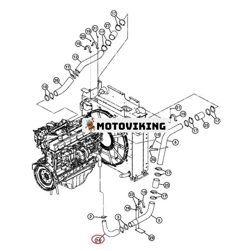 Luftslang 4644282 för Hitachi grävmaskin ZX450-3 ZX470R-3 ZX500LC-3 ZX520LCR-3 ZX650LC-3 ZAXIS450LC-3