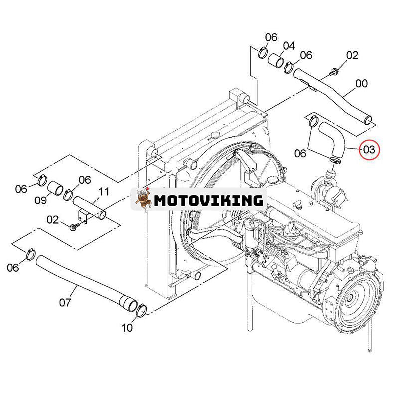 Luftslang 4440186 för Hitachi grävmaskin ZAX330 ZX330 ZX350H ZX350W ZX360H-3G ZX370MTH ZAXIS370 ZX500W