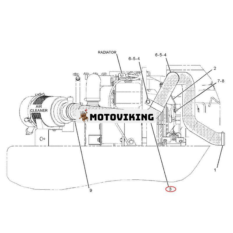 Intercooler Luftslang 307-9273 för Mitsubishi Engine 4M40 Caterpillar CAT Grävmaskin 307D