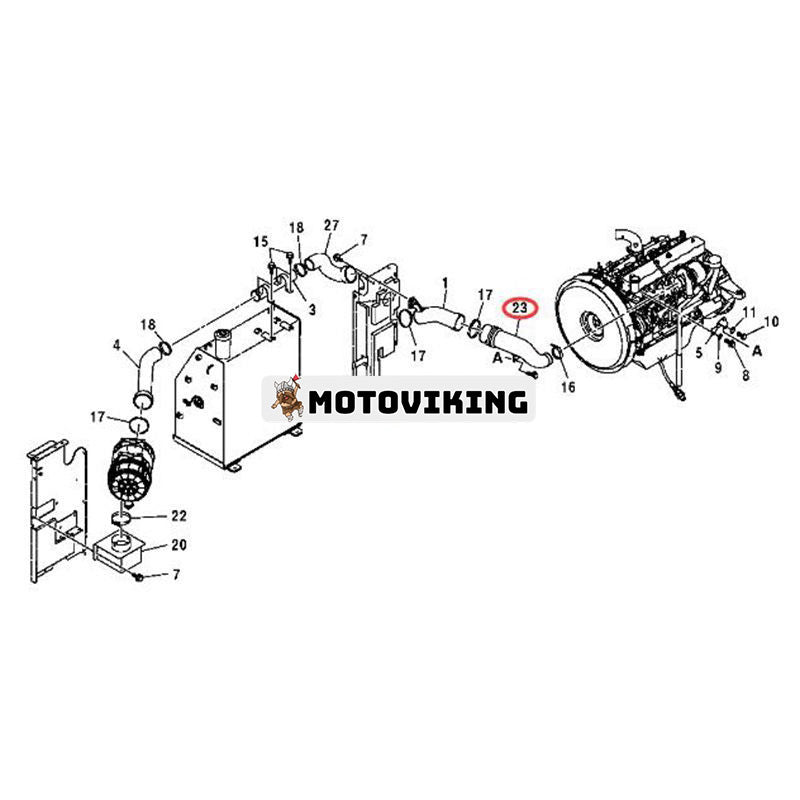 Luftslang 4426646 för Hitachi grävmaskin ZX200 ZX210H ZX225US ZX230 ZX240-3G ZX250K-5G ZX270 ZX280-5G ZX300W