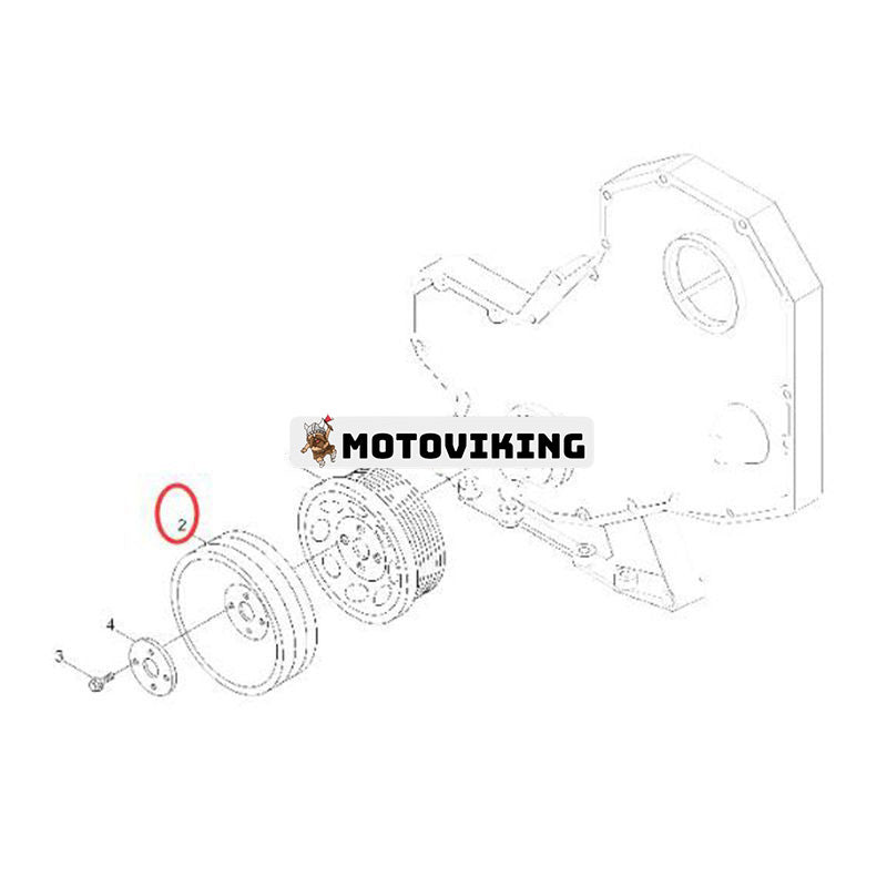 Vevaxelremskiva 3903826 för Hyundai Grävmaskin R140LC-7 R210LC-7 R250LC-7 R290LC-7 R140W-7 R200W-7