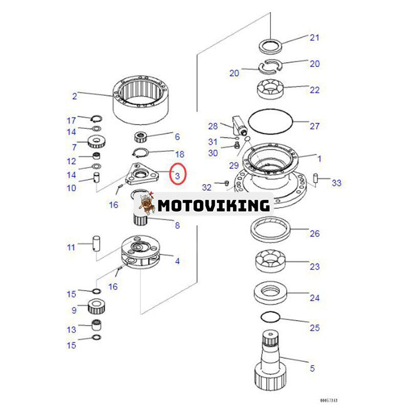 Svängmotorhållare 1ST Trestjärnig ram 203-26-61120 för Komatsu PC100-6 PC120-6 PC128US-1 PC130-7 PC138US-11 PW148-11