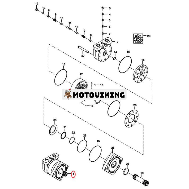 Hydraulmotor 6682034 för Bobcat 751 753 763 773 S130 S150 S16 S160 S175 S18 S185 S205 S510 S530 S550 S570 S590 S595