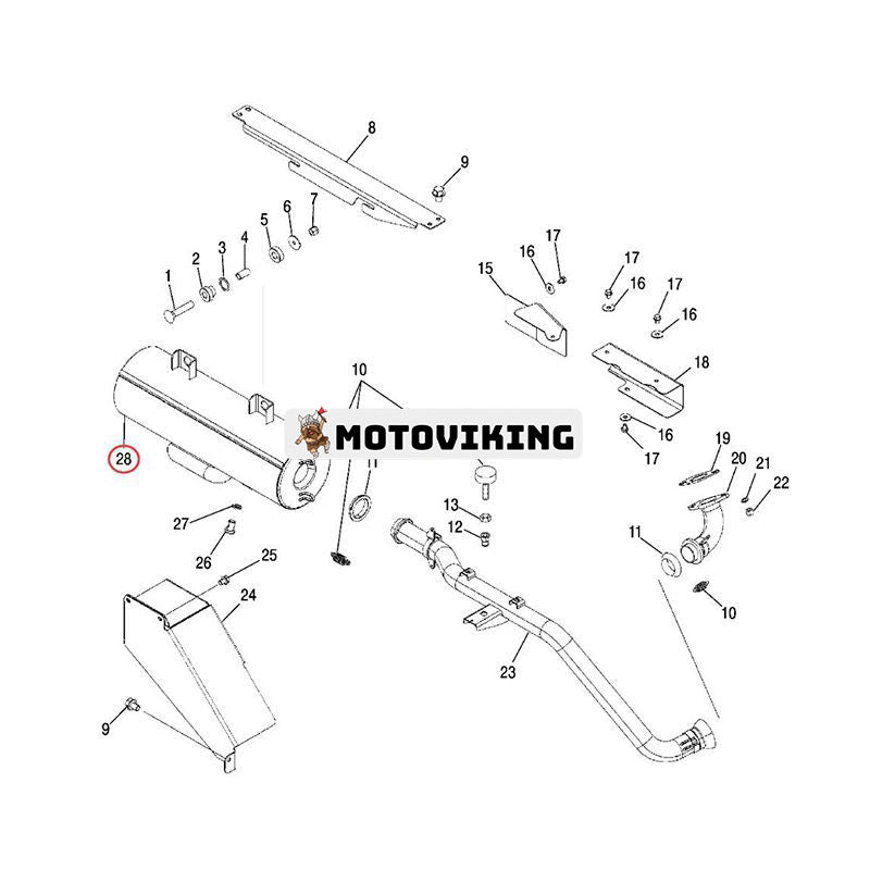 Avgasljuddämpare 1261298-029 1261298-489 för 2005-2009 Polaris Ranger XP 500 700 2X4 4X4 6X6 UTV