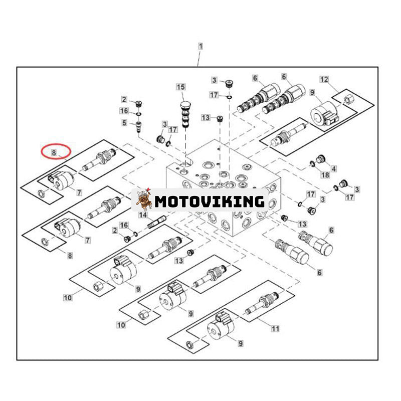 Magnetpatronventil AN372198 för John Deere 9670 9770 9870 S430 S660 903K 909K 953K 959K 59000 703JH 753J 759J