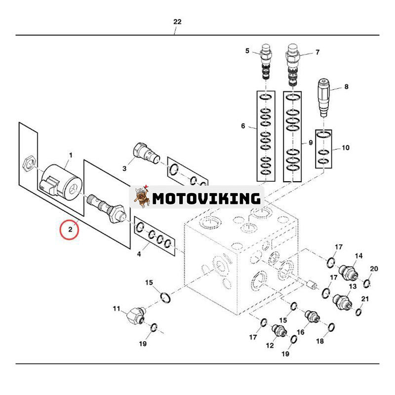 12V magnetventil spolepatron AXE33341 för John Deere 9470STS 9570STS 9670STS 9770STS S540 S540STS S550 S660 S670