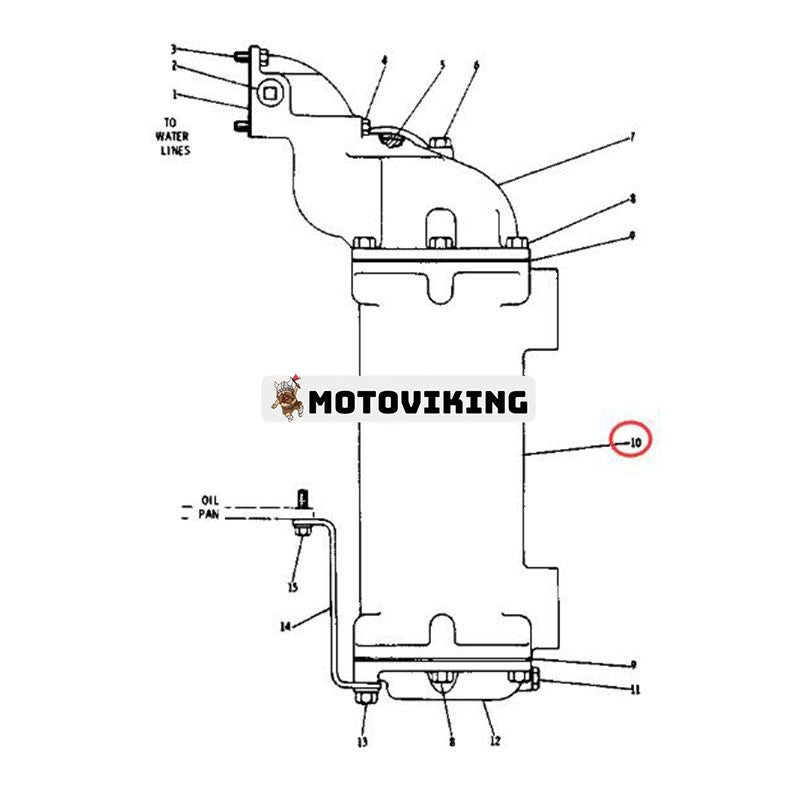 Oljekylare 7N-0107 för Caterpillar CAT Engine 3406 3408 Traktor 776 Lastbil 777 schaktare 824C