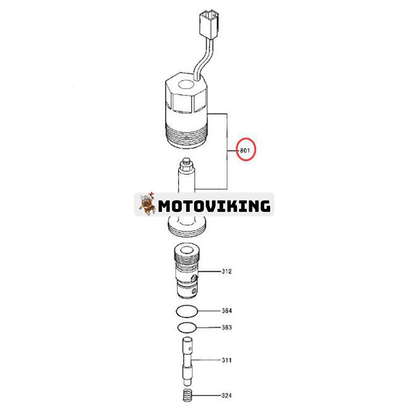 Magnetventil 0664202 för Hitachi grävmaskin EX400-3 EX400-3C EX400-5 EX450H-5 EX750-5 EX800H-5