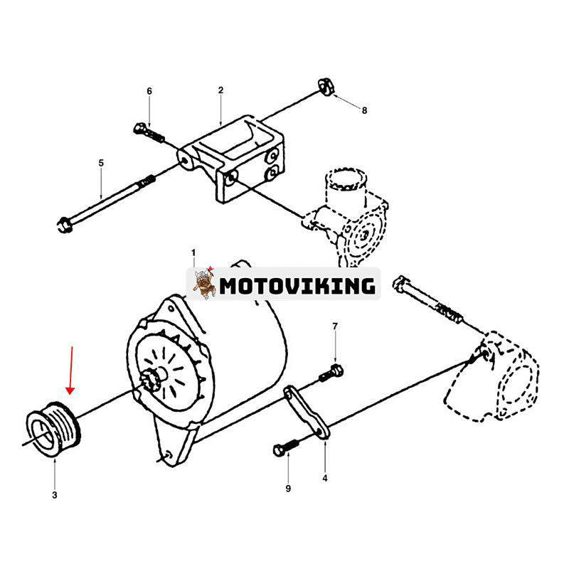 Generatorremskiva SA3918275 för Volvo Grävmaskin EC140 EC150 EC210 EC240 EW130 EW170 EW180