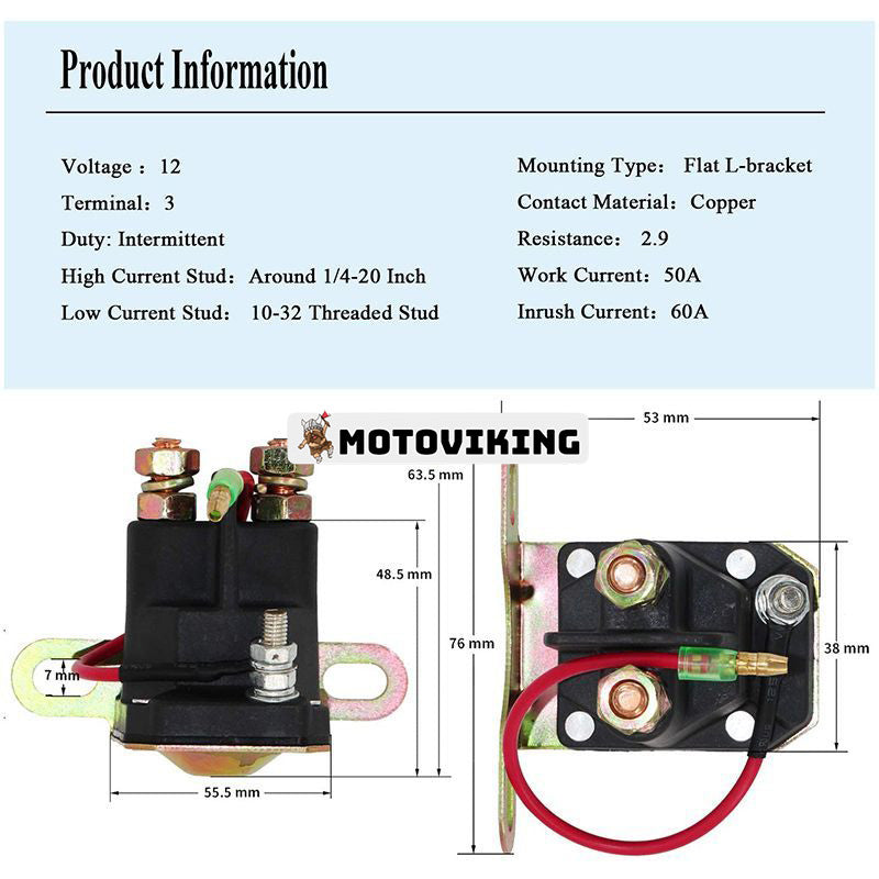 12V startmagnetreläbrytare 3085521 för Polaris 250 300 400 500 600 700 ATP Big Boss Magnum Sportsman ATV UTV