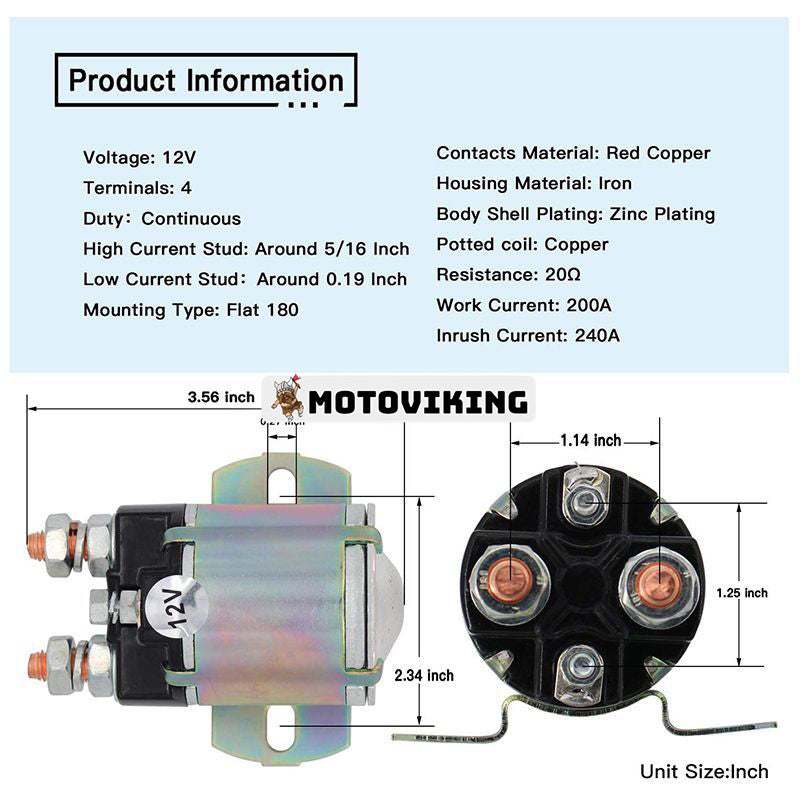 12V solenoid JF2-H1950-00 för Yamaha Golf Cart G2-G15 Gas 4-takt 1985+ 4 terminal