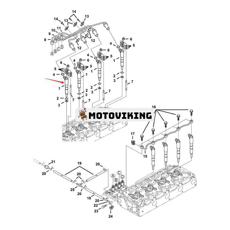 Bränsleinsprutare 6698542 för Kubota Engine V3800 Bobcat A300 A770 S220 S250 S300 S330 S750 S770 S850 T2250 T250 T300 T750 T770 T870 V417