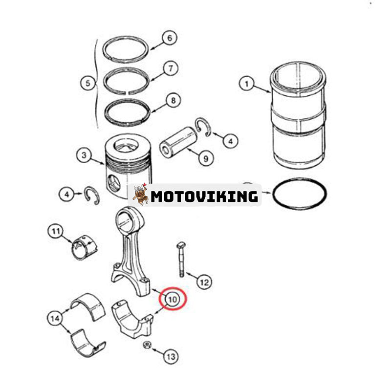 Vevstång J901383 för CASE 6830T 6831T PX240 Motor 9040 CX330 1150E 7110 7210 8930 9130 9330 721 821 885