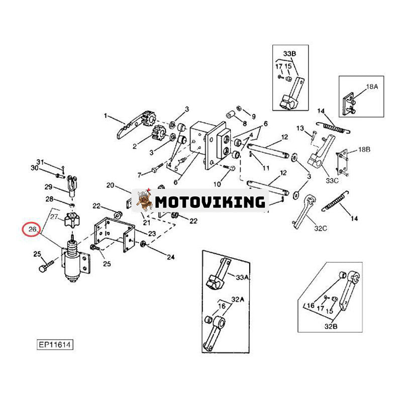 Magnetventil 2001-12E2U1B3A AE55580 för John Deere 3950 3970 5400 5200 5460 5440 5820 5720 5830 5730