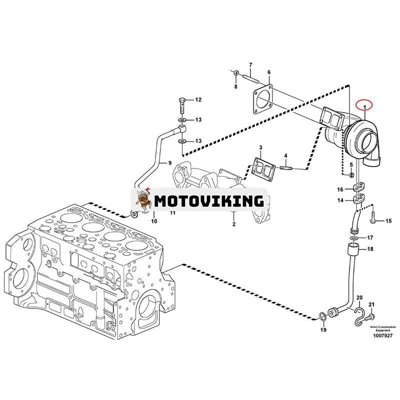 Turbo B1G Turboladdare VOE21092586 för Volvo Engine D5E Grävmaskin EC200D EC210D EW140C
