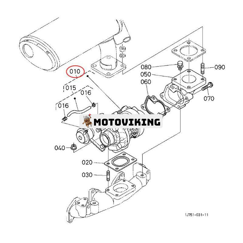 Turbo TD04L4 Turboladdare 1J751-17013 för Kubota Engine V3307 Traktor M6040F-1 M6040DT-1 M7040DT-1 M7040SUHD