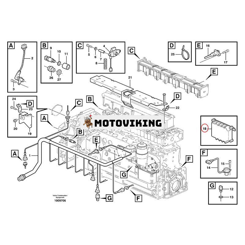 ECU Kontrollpanel VOE20577135 för Volvo Grävmaskin EC180B EC210B EC240B EC290B EW145B EW160B EW180B L110E L120E L60E L70E L90E